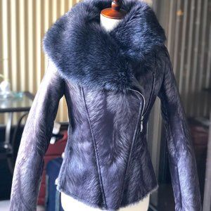 Gray Shearling with Faux Fur
